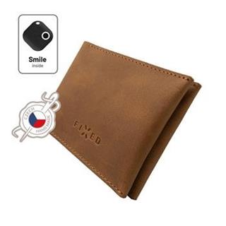 Kožená peňaženka Smile Wallet so smart trackerom FIXED Smile s motion senzorom, hnedá FIXSM-SMMW-BRW