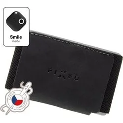 Kožená peněženka FIXED Smile Tiny Wallet se smart trackerem FIXED Smile Motion, černá