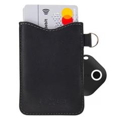 Kožené pouzdro na karty FIXED Smile Cards se smart trackerem FIXED Smile Motion, černé