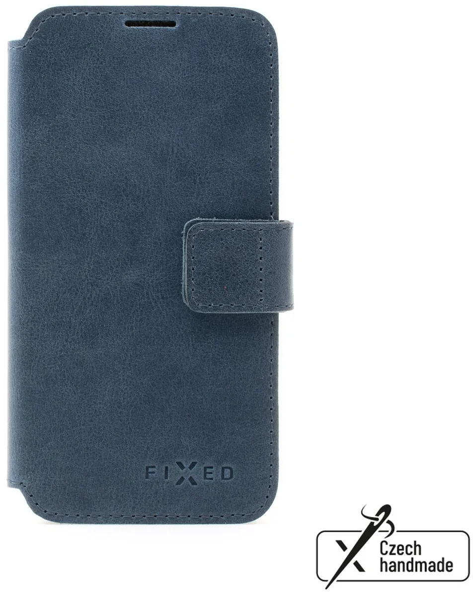 Kožené puzdro typu kniha FIXED ProFit pre Apple iPhone 14 Plus, modré