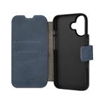 Kožené puzdro typu kniha FIXED ProFit pre Apple iPhone 16, modré
