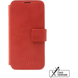 Kožené puzdro typu kniha FIXED ProFit pre Apple iPhone 16 Pro, červené