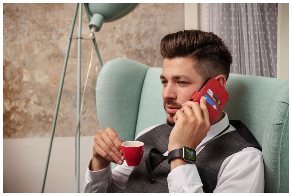 Kožené puzdro typu kniha FIXED ProFit pre Samsung Galaxy A34 5G, modré