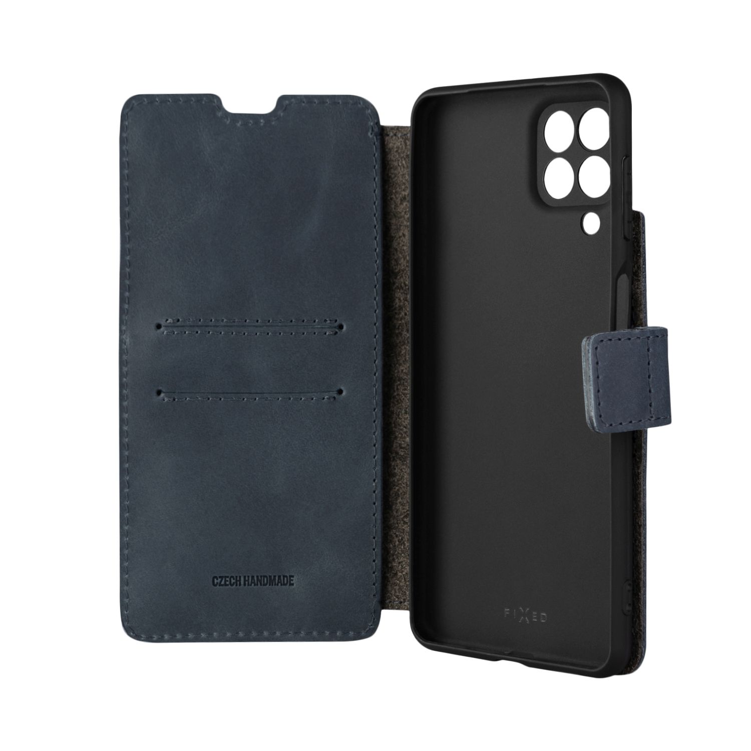 Kožené puzdro typu kniha FIXED ProFit pre Samsung Galaxy M53 5G, modré