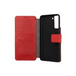 Kožené puzdro typu kniha FIXED ProFit pre Samsung Galaxy S21 , červené