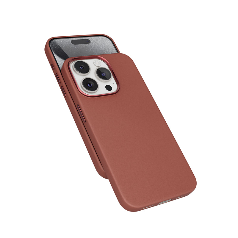 Kožený kryt Epico Mag+ pre iPhone 15 Pro Max - hnedý