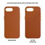 Kožený zadní kryt FIXED MagLeather s podporou MagSafe pro Apple iPhone 16e, hnědý
