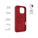 Kožený zadný kryt FIXED MagLeather s podporou MagSafe pre Apple iPhone 16 Pro Max, červený
