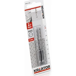 Kreator KRT011303 - 2 ks vrtákov do kovu HSS HEX 2,5 x 78 mm
