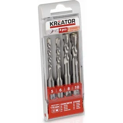 Kreator KRT012601 - 4 ks vrtákov SDS plus 5-6-8-10 x 110 mm