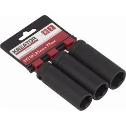 Kreator KRT095200 - 3ks nástrčných hlavíc 17-19-21mm predĺžených 1/2"