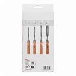 Kreator KRTH23603 - Sada dlát na drevo 6, 12, 18, 24mm 4ks drevená rukoväť