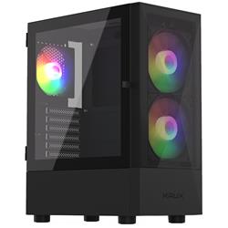 Krux skříň Vako RGB / ATX / 2x140mm RGB fan / 1x120mm RGB fan / 2xUSB 2.0 / USB 3.0 / černá