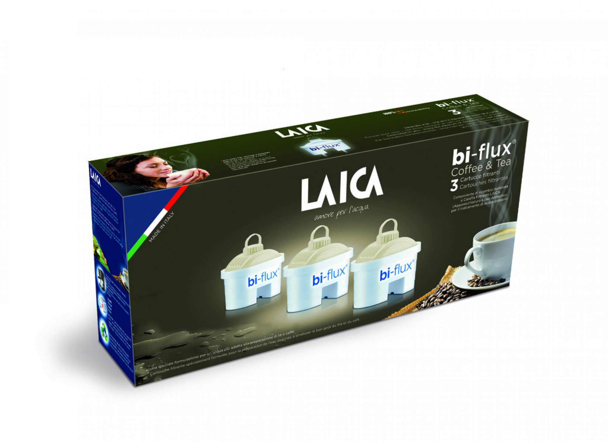 Laica C3M Bi-flux Filtr Coffee & Tea pro filtrační konvice Laica, 3 ks