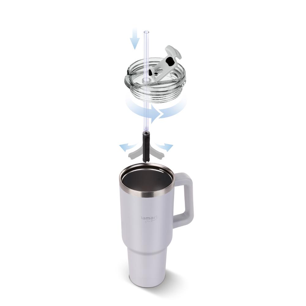 Lamart LT4086 Termohrnček HUGE 1,2 l, krémový