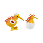 Latexová pískacia hračka pre deti Kiwi Walker, veľkosť L 12 cm, oranžová