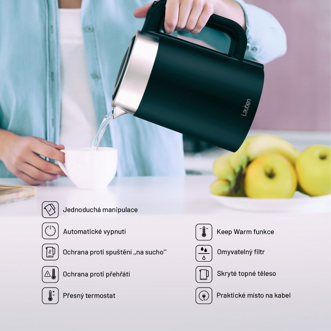 Lauben Electric Kettle EK17SB - rychlovarná konvice