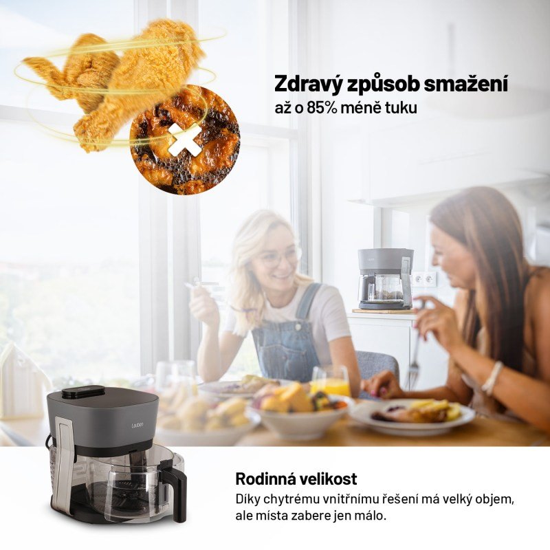 Lauben Glass & Steam Air Fryer 4500BG - horkovzdušná fritéza
