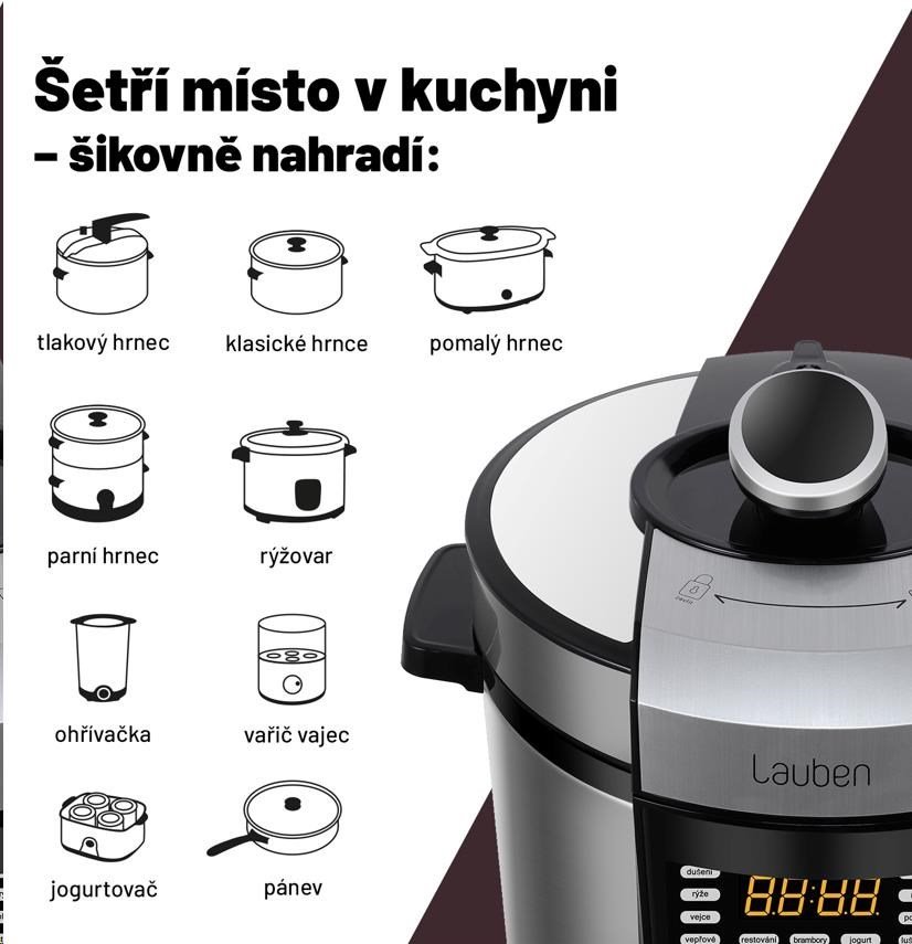 Lauben Multi Cooker 18SB Czech Edition - multifunkčný tlakový hrniec