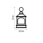 LED dekorácia - vianočný lampáš s autom, 21 cm, 3x AA, vnútorný, teplá biela, časovač