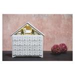 LED drevený adventný kalendár, 35x33 cm, 2x AA, vnútorný, teplá biela, časovač