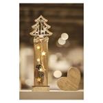 LED drevený vianočný stromček, 48 cm, 2x AA, vnútorný, teplá biela, časovač
