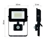 LED reflektor SIMPO s pohybovým čidlem, 30W, černý, neutrální bílá