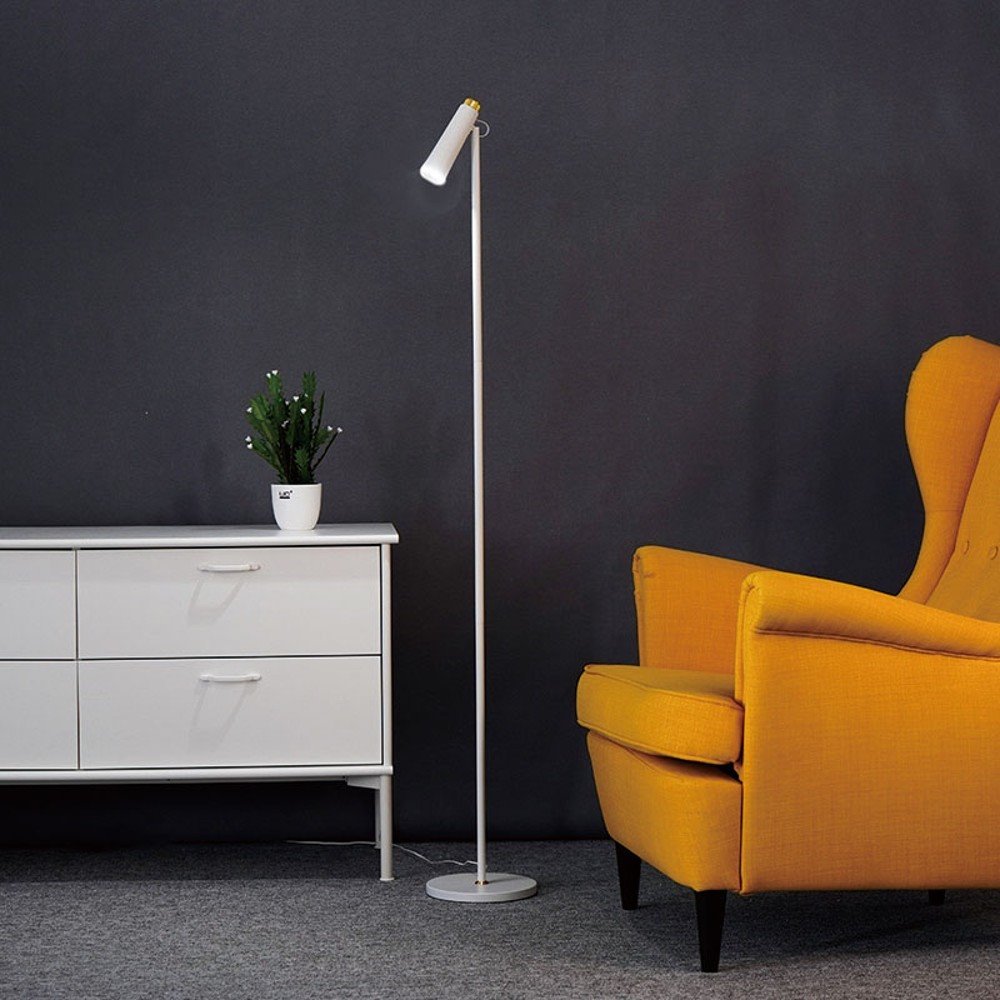 LED stojacia lampa Immax TIT, biela so striebornými prvkami, CCT