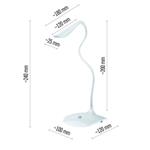 LED stolní lampa D08 s USB, bílá