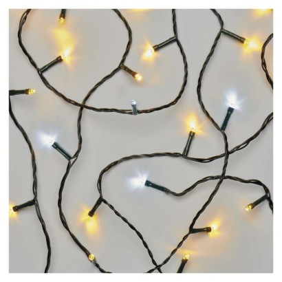 LED vánoční řetěz pulzující, 12 m, venkovní i vnitřní, teplá/studená bílá