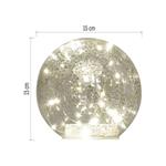 LED vánoční skleněná koule – zlatá, 15 cm, 3x AA, vnitřní, teplá bílá, časovač