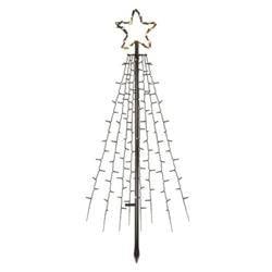 LED vánoční strom kovový, 180 cm, venkovní i vnitřní, teplá bílá, časovač