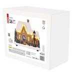 LED vianočný domček, 20,5 cm, 3x AA, vnútorný, teplá biela