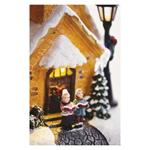 LED zasnežený vianočný kostol, 26 cm, 3x AA, vnútorný, teplá biela