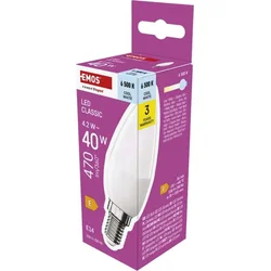 LED žiarovka Classic candle / E14 / 4,2 W (40 W) / 470 lm / studená biela
