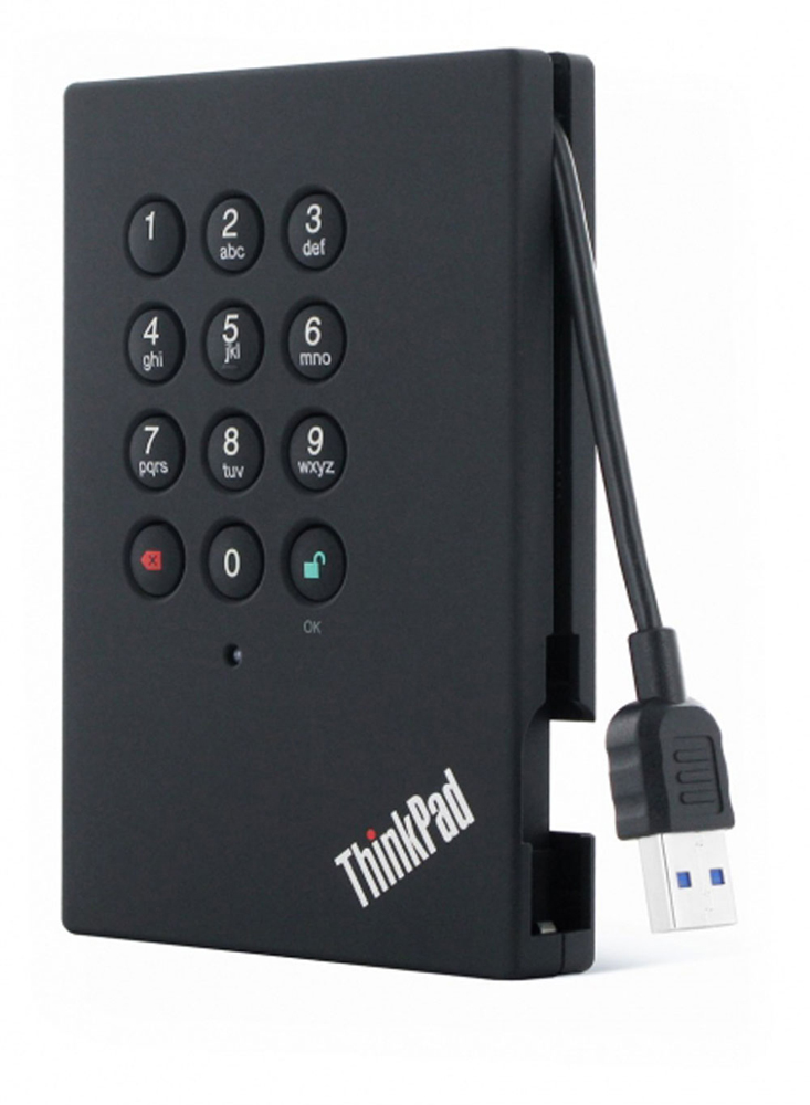 Lenovo Portable Secure 1TB Hard Drive, USB 3.0