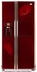 LG Americká Chladnička GR-P227ZDAA,vínová, NO FROST,nápoj.automat