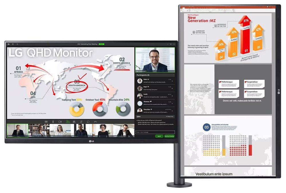 27" LG monitor Ergo Dual 27QP88DP-BS