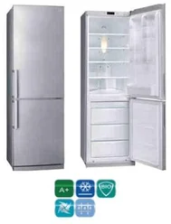 LG Kombinovaná Chladnička GC-B399BLCW stříbrná, třída A+, 217l/86l, NO FROST, Multi Air Flow