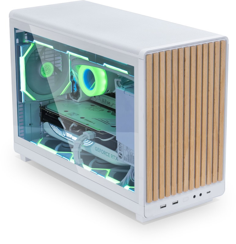 Lian Li A3-mATX Wood Edition, bílá