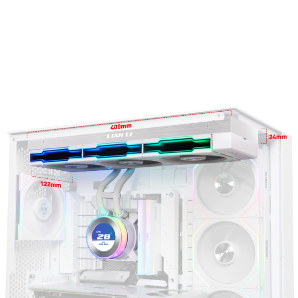 Lian Li HydroShift II LCD-C 360TL, bílá