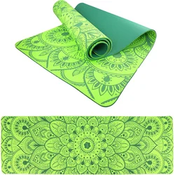 LIFEFIT YOGA MAT MANDALA DUO, 183x58x0,6cm, zelená