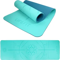 LIFEFIT YOGA MAT RELAX DUO, 183x58x0,6cm, tyrkysová