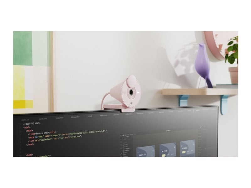 Logitech BRIO 300, Full HD webová kamera, ružová