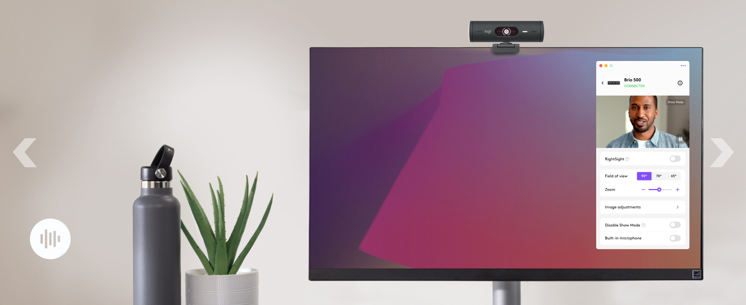Logitech BRIO 500, Full HD webová kamera, grafitová