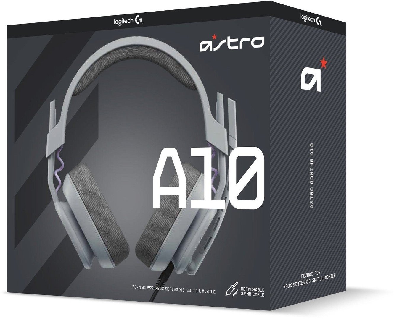 Logitech G Astro A10 drátová náhlavní sluchátka, šedá