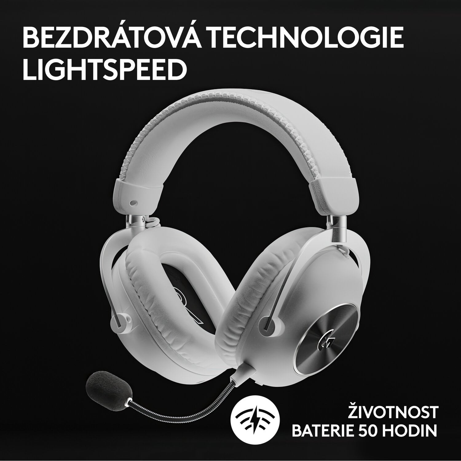 Logitech G PRO X 2 LIGHTSPEED Gaming Headset, bílá