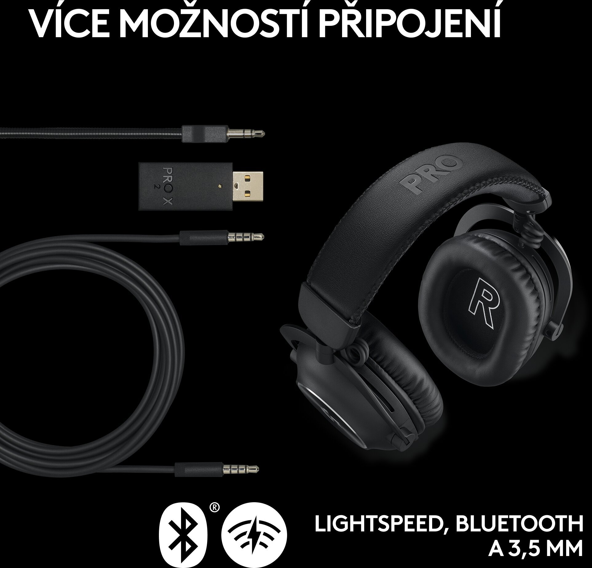 Logitech G Pro X Wireless 2, LIGHTSPEED, Bluetooth, čierna
