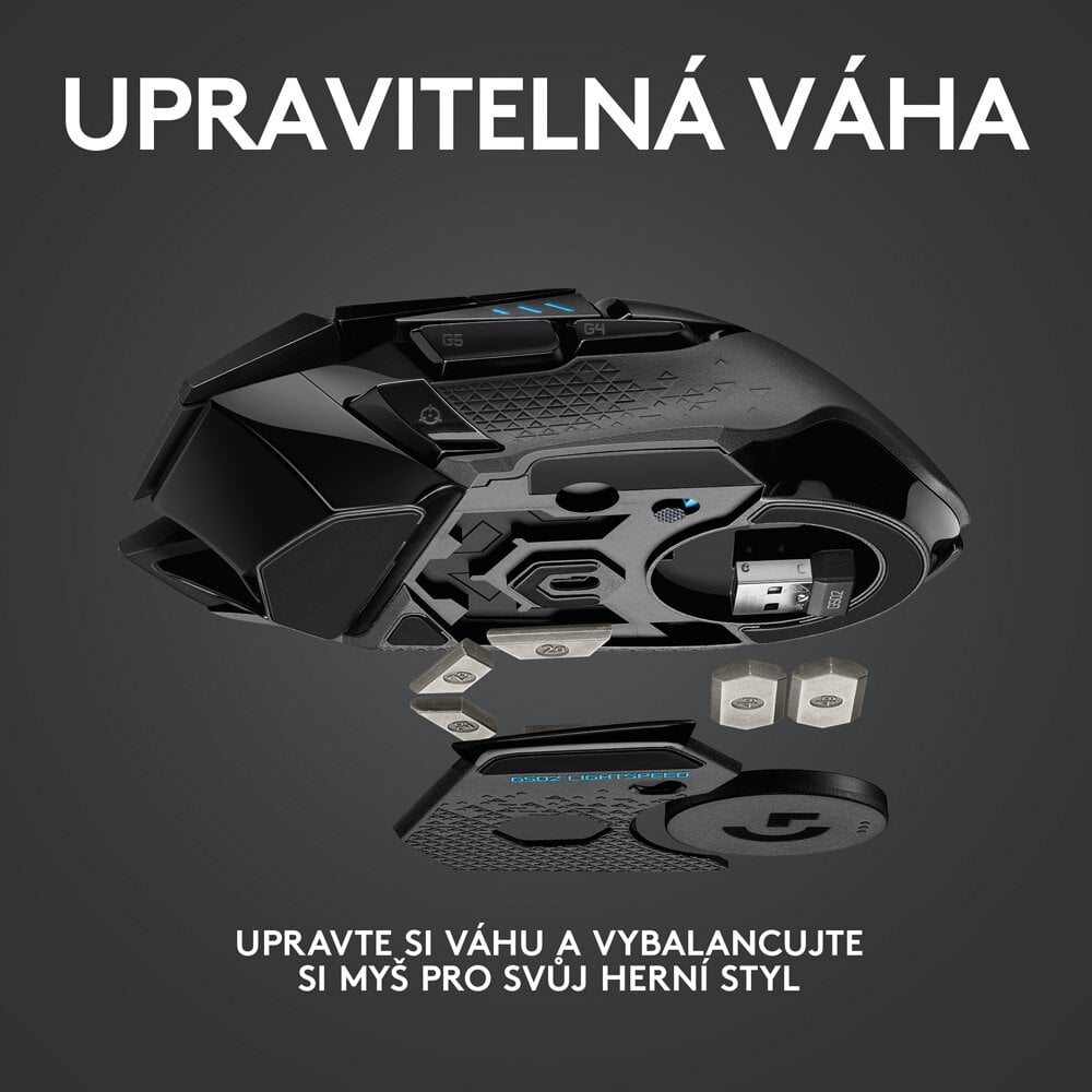 Logitech G502 Lightspeed Wireless herní myš - černý