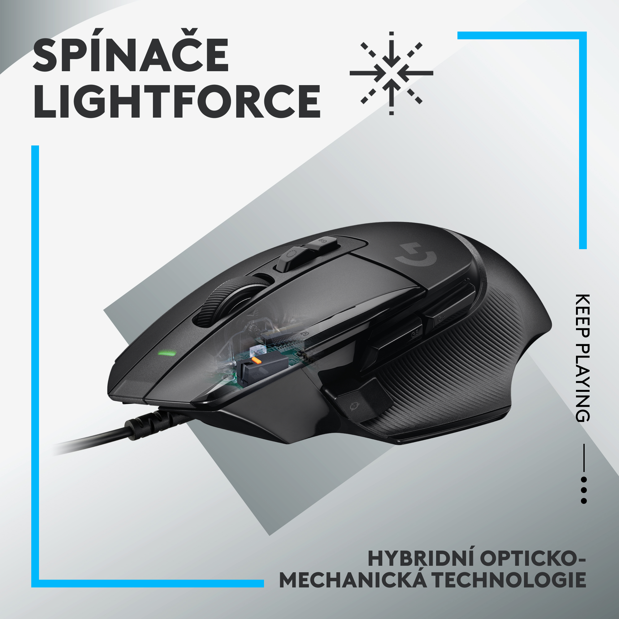 Logitech G502 X Gaming Mouse, černá